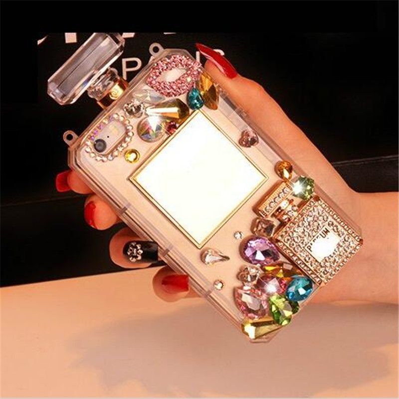 Para Samsung Galaxy S4 S5 S6 Edge S7 Edge S7 Funda De Telefono Botella De Perfume De Lujo Tpu Rhinestone Suave Telefono Cubierta Posterior Con Cadena Por Shuokai003 12 6 Es Dhgate Com