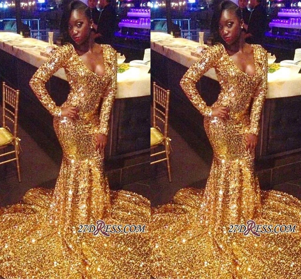 gold diamond prom dress