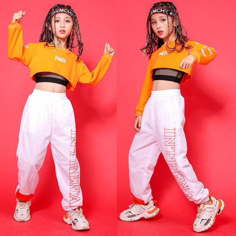 Hip Hop Clothing Orange Sweatshirt Top 
