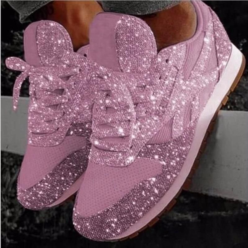 pink glitter canvas shoes