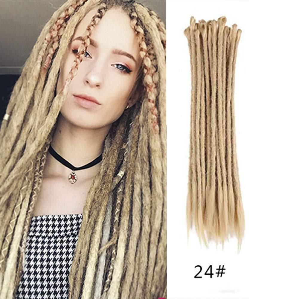 2019 Blonde Reggae Hair Handmade Dreadlocks Extensions Fashion Hip Hop Style 20inch Soft Faux Locs Crochet Braiding Hair For Women Men From