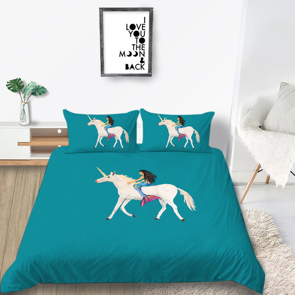 unicorn mermaid bedding
