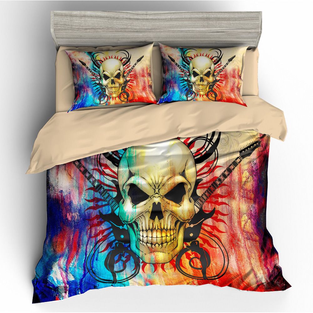 Multi Colour Skull Bedding Sets For King Size 3d Sugar Skull Duvet