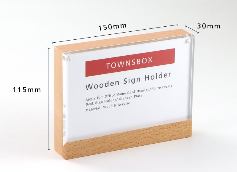 MELAG Acrylic Poster Menu Desk Card Price Tag Price Tag Solid Wood Sign Rack Bevel Display Card High-end Custom Acrylic Vertical Wooden Table Card（10 Pack ）