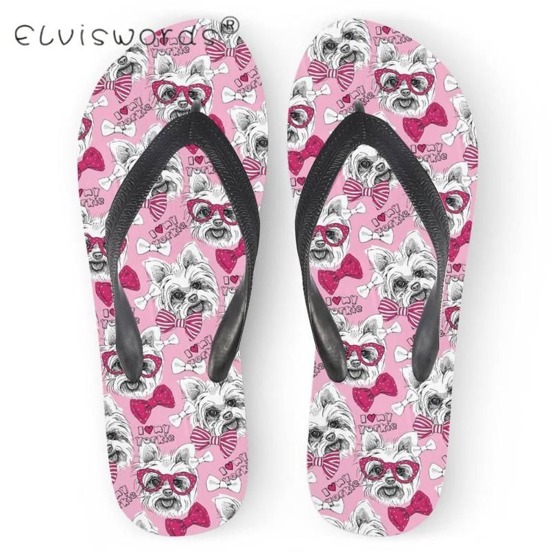 dog print flip flops