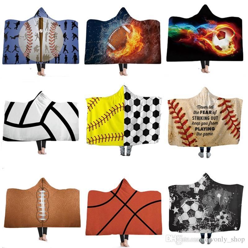 Allover Football Fleece Throw Blanket