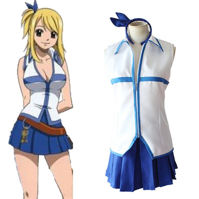 Anime Fairy Tail Cosplay Women Girl School Uniforms Fantasia Lucy Anime Fairy Tail Cosplay Women Girl School Uniforms Fantasia Lucy