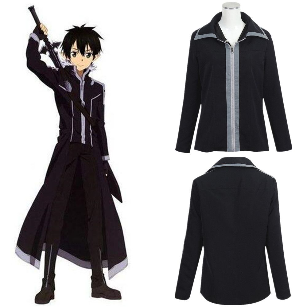 New Sao Sword Art Online Kirito Kazuto Kirigaya Coat Cosplay Costume