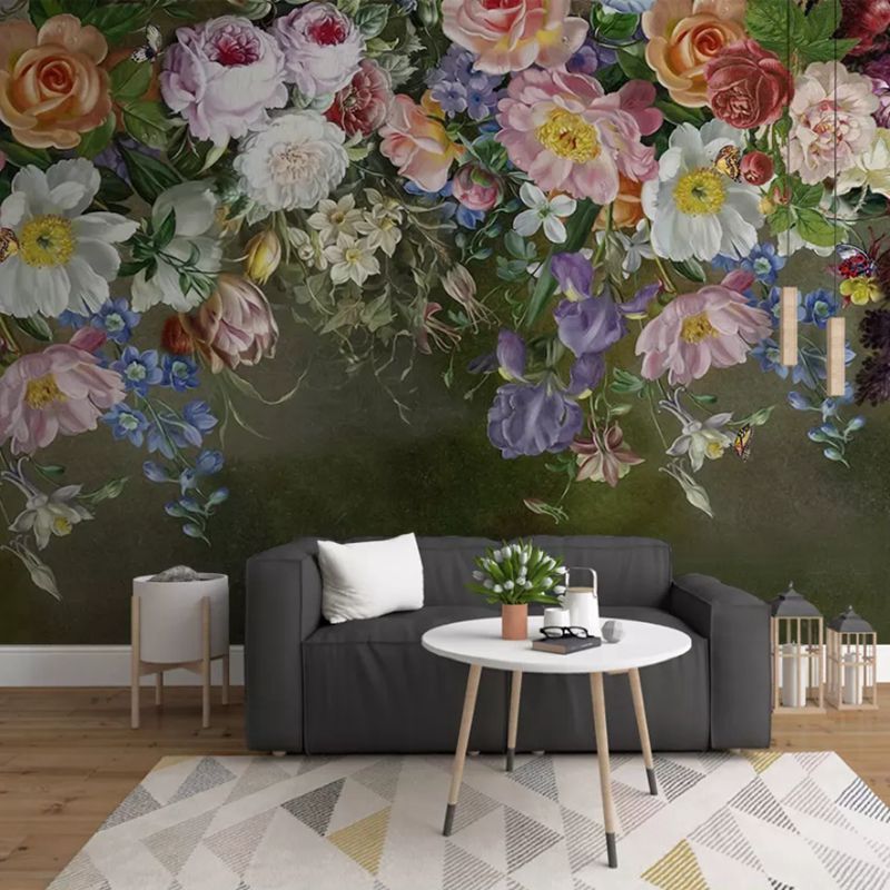 Custom Size 3d Wall Mural Wallpaper European Style Retro Hand Painted Rose Flowers Photo Wall Paper For Living Room Sofa Bedroom Textured Wallpaper