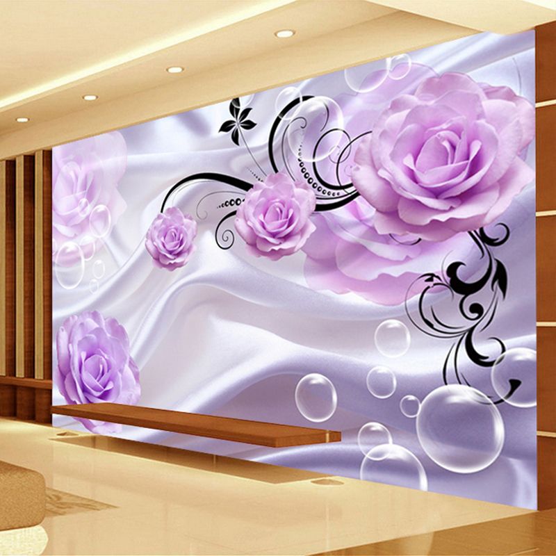 Custom Photo Wallpaper 3d Floral Purple Rose Silk Background Modern Simple Romantic Living Room Bedroom Wall Design Mural Paper Best Wallpapers Best
