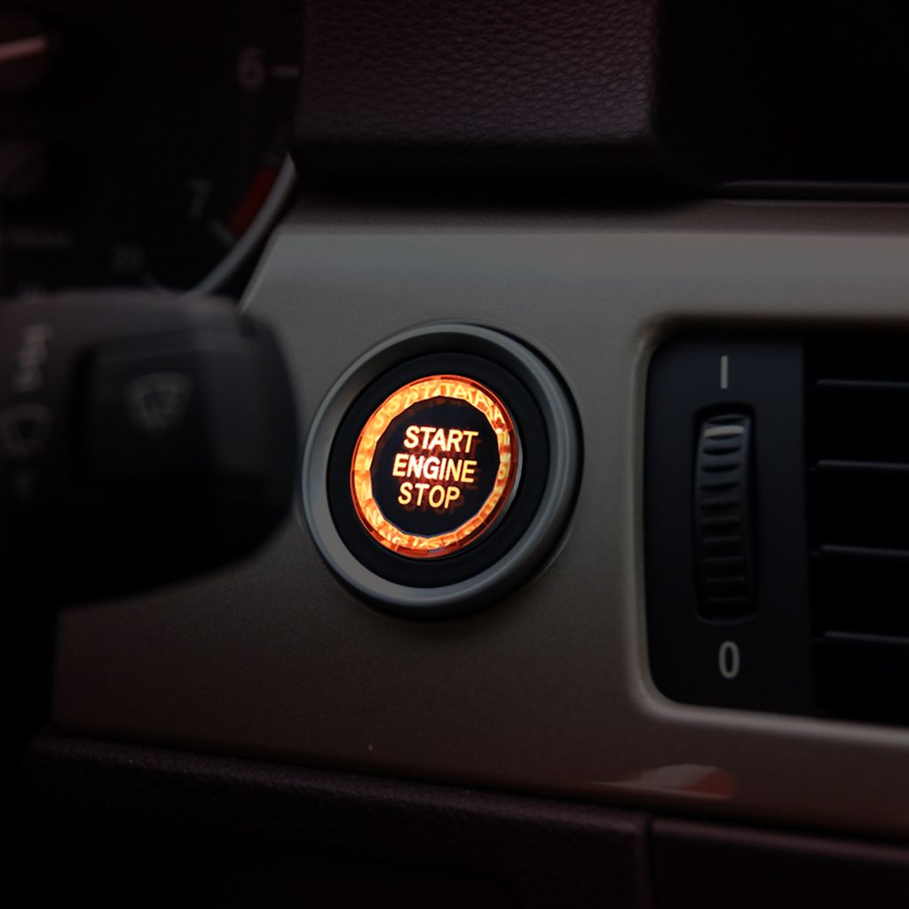 Couvercle de bouton poussoir de clé de démarrage de moteur de voiture pour  châssis BMW G / F, avec démarrage et arrêt (argent)