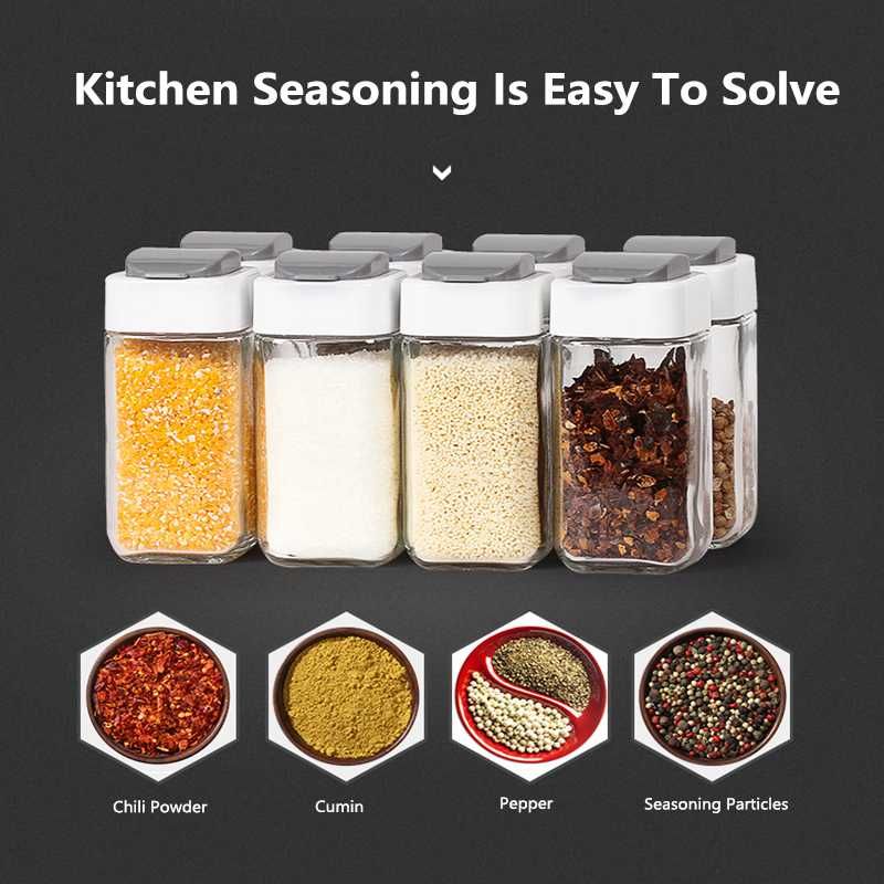 Kitchen Spice Rotating Cruet Condiment Shelf Seasoning Jars Set for Pepper  Sprays Bottles Salt Shakers Storage Rack Organizer