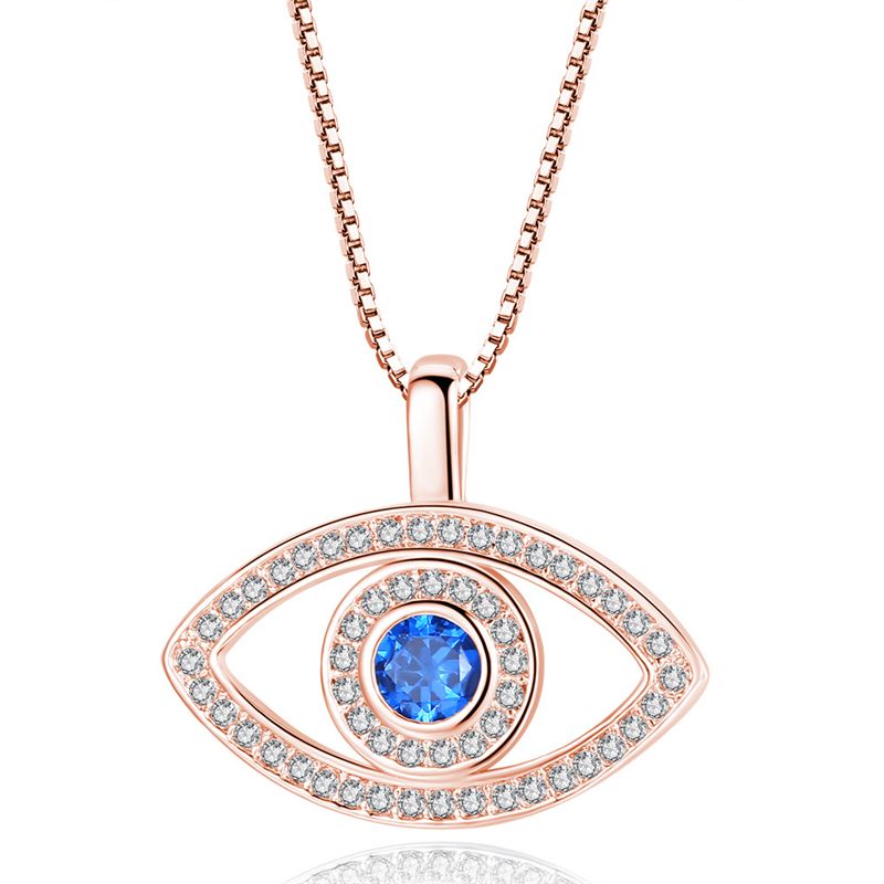 Blue Evil Eye Pendant Necklace Luxury 