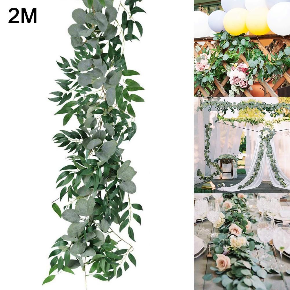 2m Artificial Eucalyptus Vine Garland Rattan Silk Flower Wedding Party Decors 2m Artificial Eucalyptus Vine Garland Rattan Silk Flower Wedding Party Decors