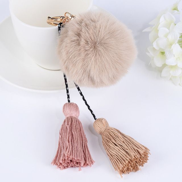PomPom Hairball Tassel Keychain Cute Key Ring Handbag Pendants Gifts Charm
