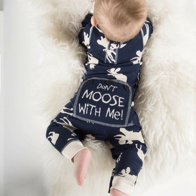 Baby Girl Long Sleeve Jumpsuit Canada Moose Flag Baby Clothes