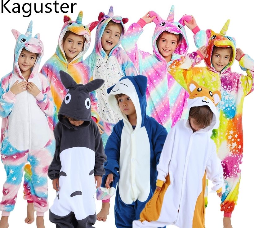 Sale Kids Pajamas Kigurumi Unisex Cosplay Animal Costume bodysuit Sleepwear Hot