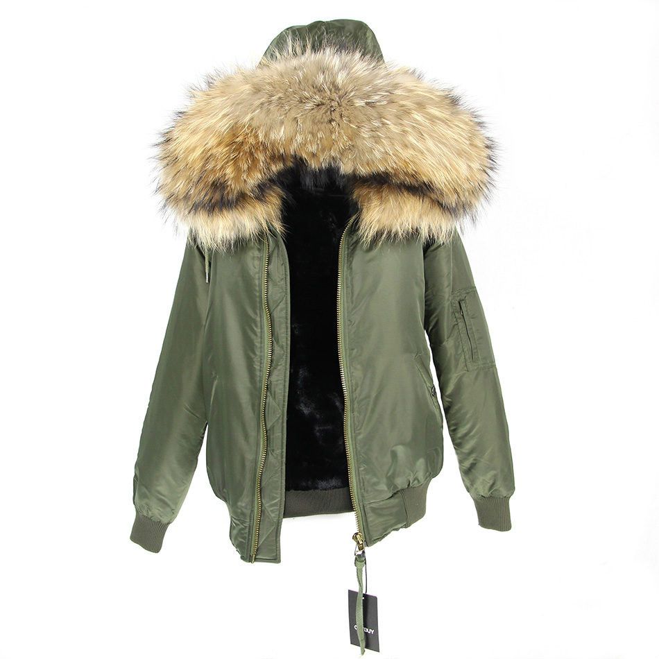 womens bomber jacket fur hood