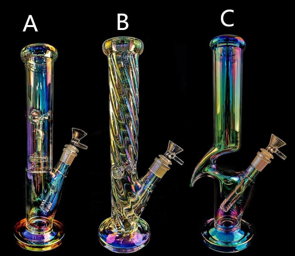 Tobacciana Rainbow and Glow In Dark Green Bongs Water Pipes