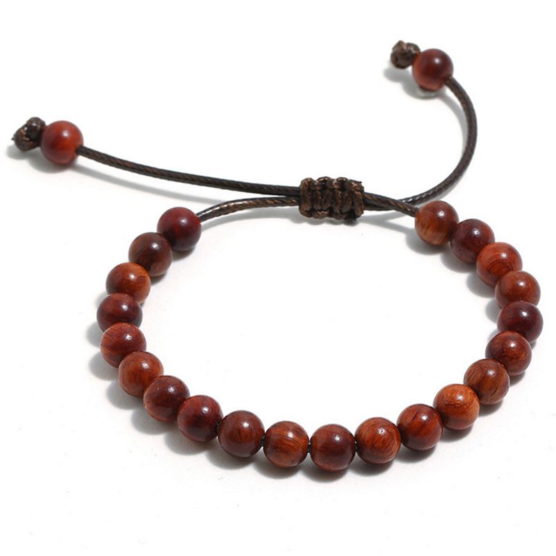 Charm Pulseras Vintage Negro 8mm Beads de madera Pulsera para hombres Buda Mujeres Curación de la joyería del pagador del equilibrio