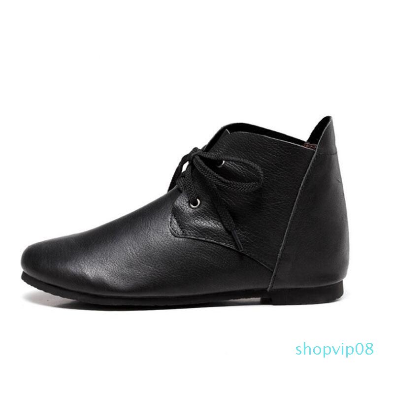 black boots flat womens