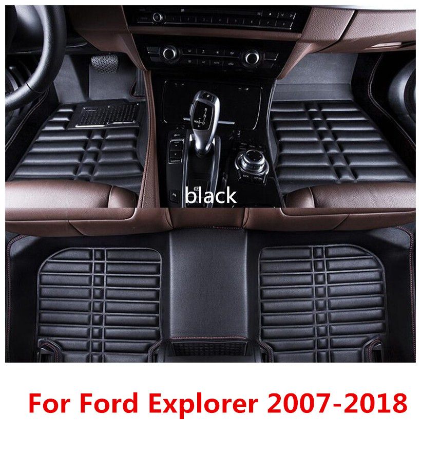 Fit For Ford Explorer 2007-2017 Car Floor Mats Liner Front & Rear carpet Mat