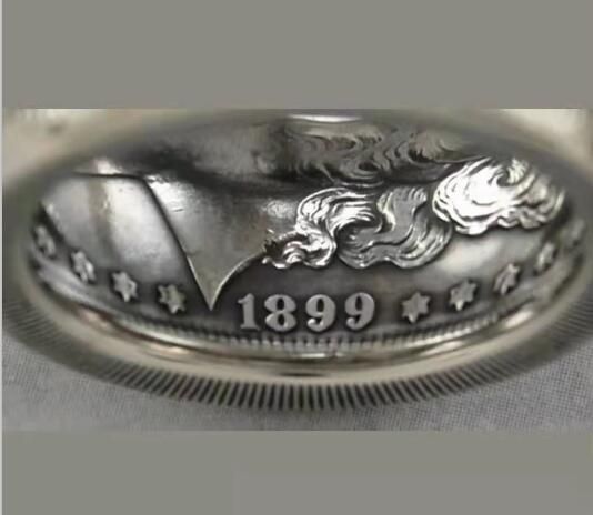 Thin Green Line Morgan Coin Ring 12.5