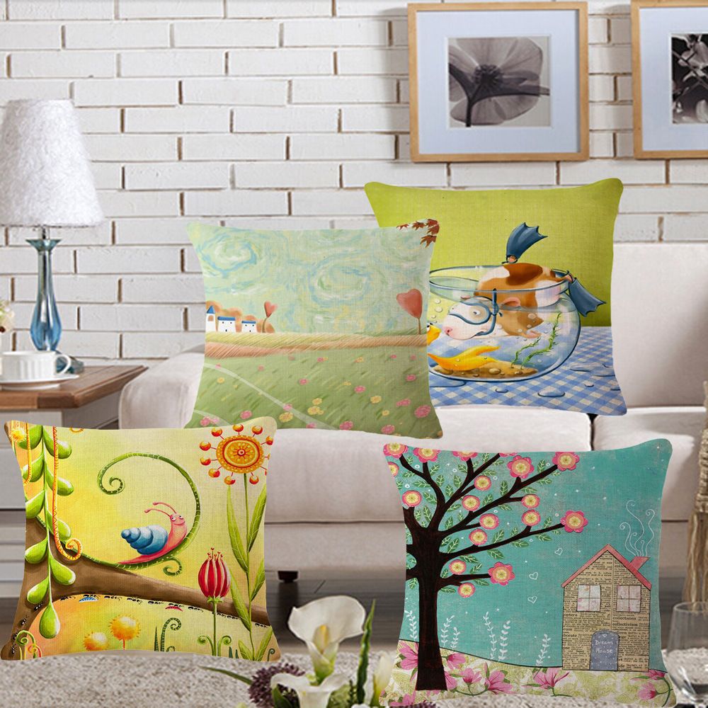 Green Small Fresh Tree Countryside Painting Of Flowers And Birds In Traditional Chinese Style Automobile Cushion Pillow Back Cushion Patio Furniture Cushions Sale Replacement Cushions For Outdoor Chairs From Amerju 10 8 Dhgate Com