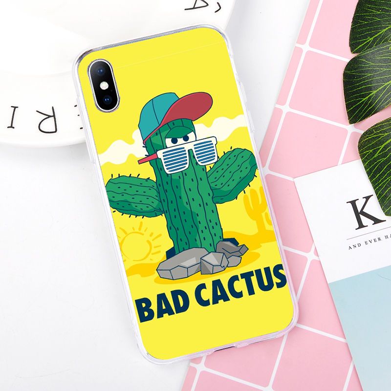 Cartoon Plants Cactus Phone Case Silicone Cover iPhone 6 7 8 X