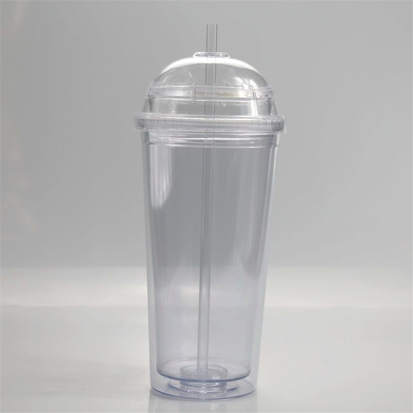 2021 20oz Acrylic Tumblers Double Wall Clear Plastic Tumblers With Dome
