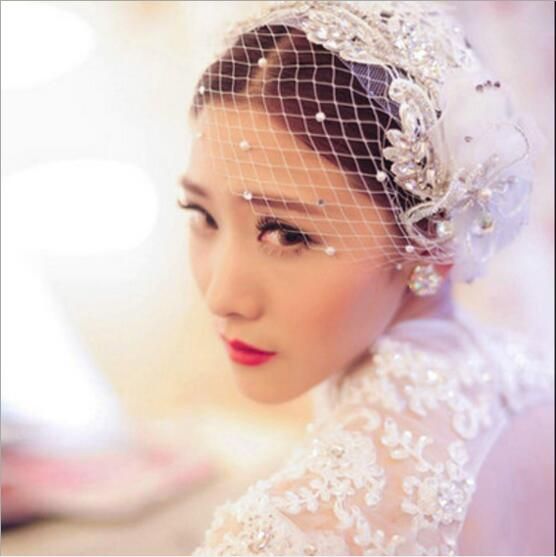 E A Gauze Veil Bride Headdress Wedding Style Head Flower Korean