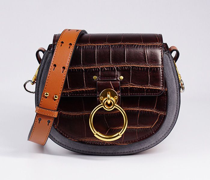 black leather crossbody saddle bag