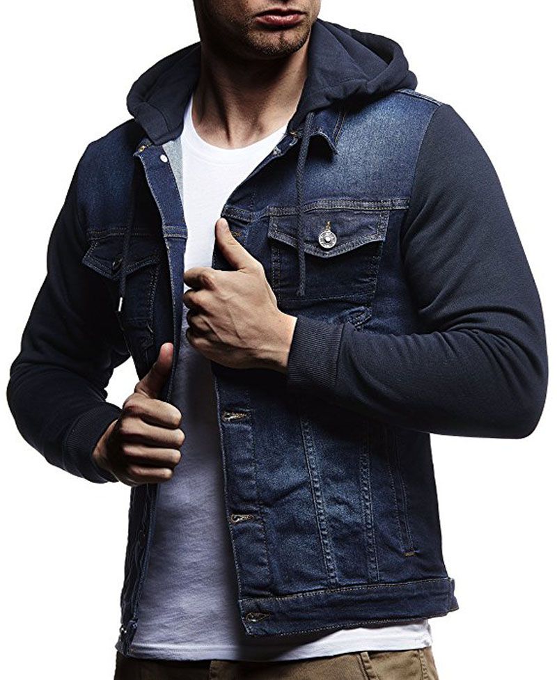 Patrol Jeans Men's Long Sleeve Jean Jacket Hoodie