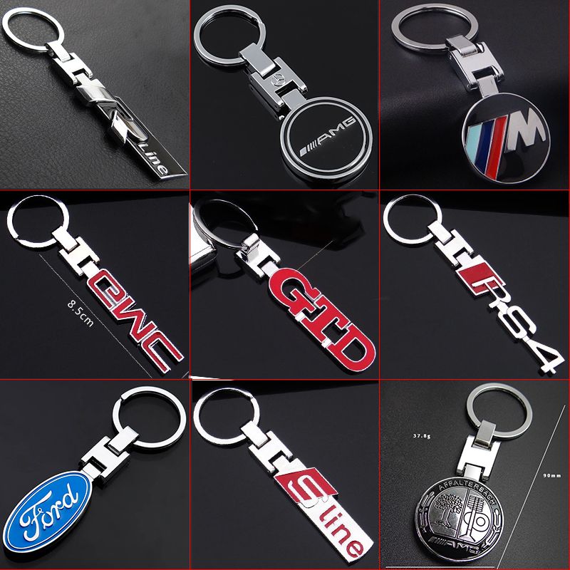 Portachiavi 3D in metallo con logo Audi