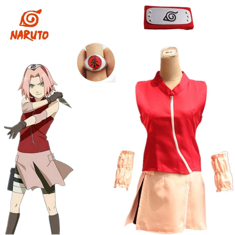 Asian Size Anime Naruto Women Sakura Haruno Hokage Cosplay Party