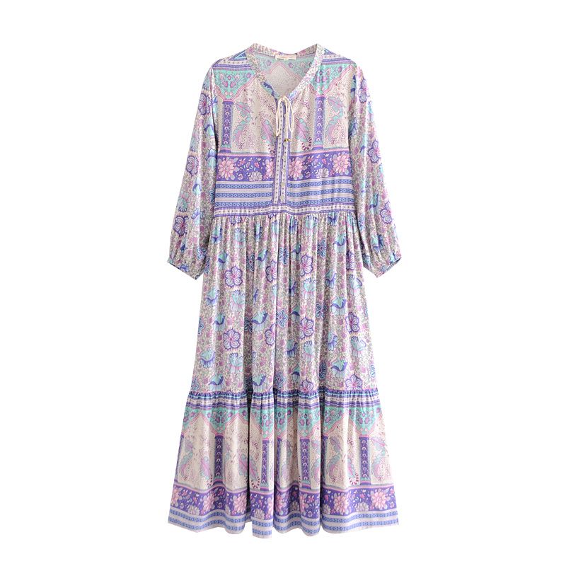 purple summer dress womens