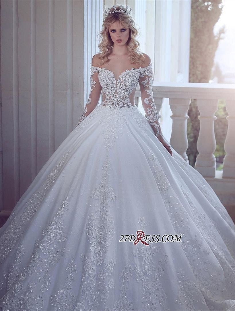 see through long sleeve wedding dress