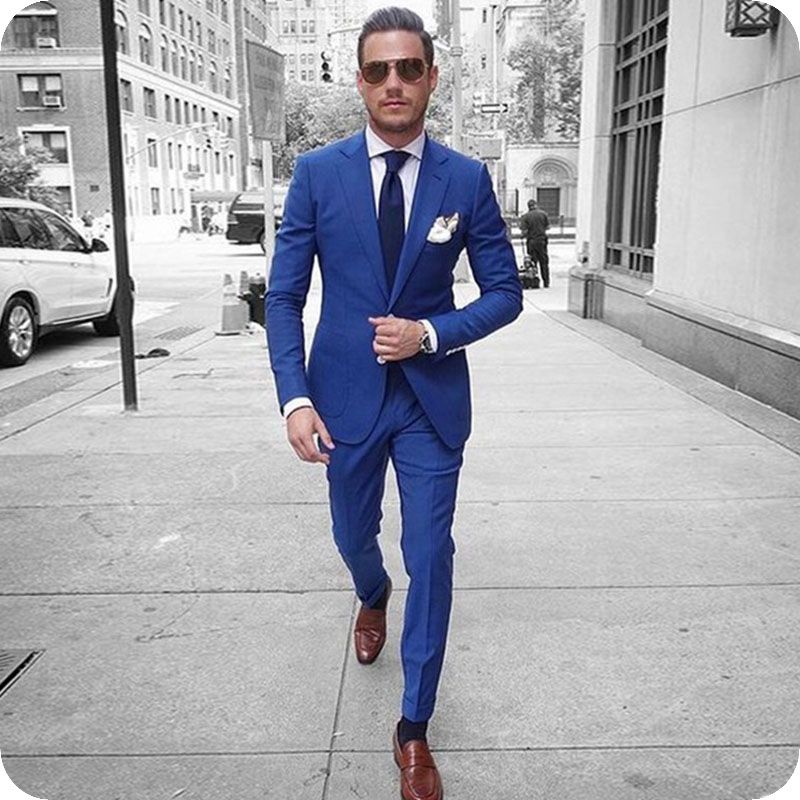 compromiso Al frente exposición Trajes De Hombre Azul Real Por Encargo Para La Boda El Mejor Hombre Ropa De  Novio Prom Esmoquin A Medida Casual Slim Fit Terno Blazer Masculino Jacket  + Pants De 83,27 € | DHgate