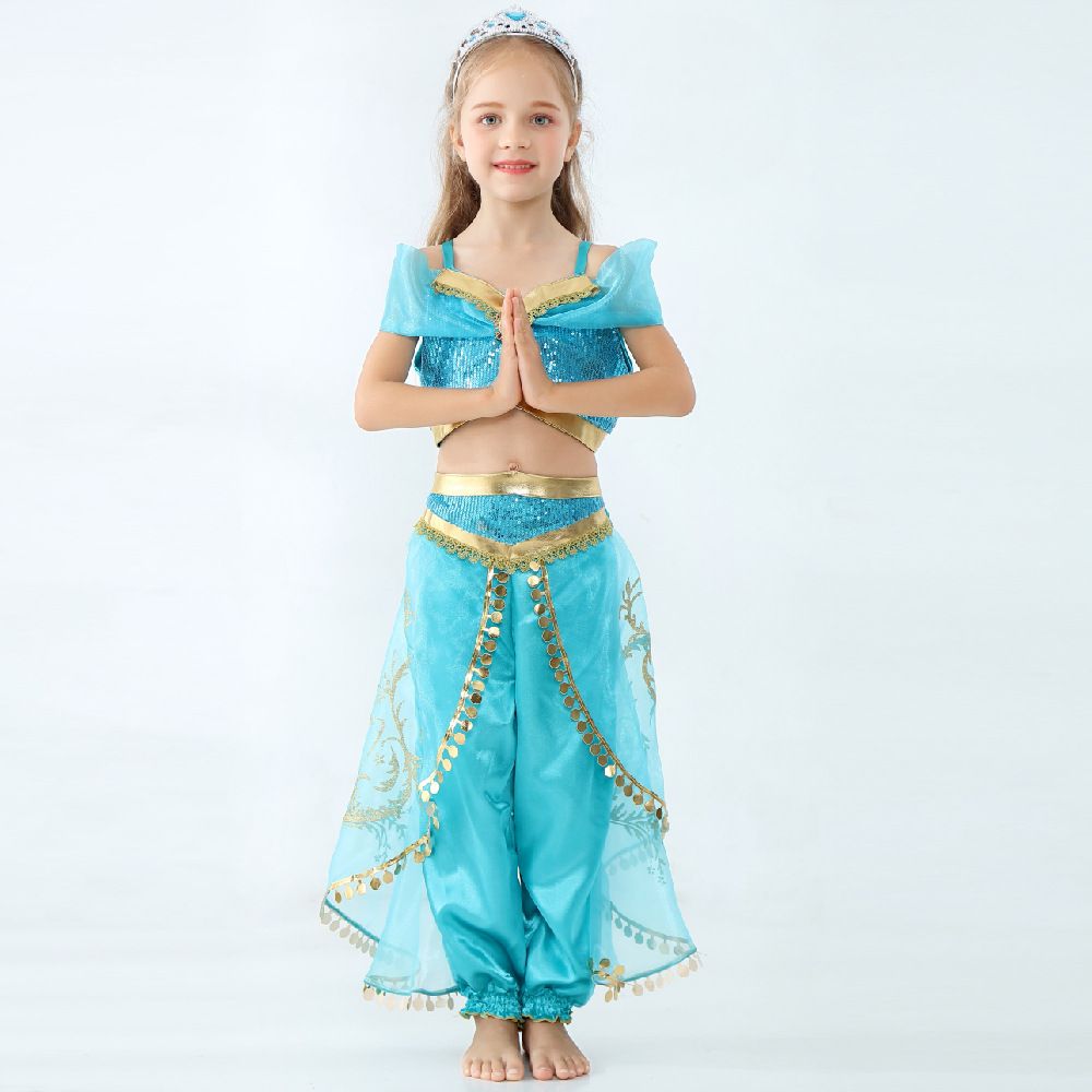 Kids Aladdin Lamp Jasmine Princess outfits children Cosplay Costume cartoon Kids Makeup party Clothing Girl designer clothes GGA2164 Kids Aladdin Lamp Jasmine Princess outfits children Cosplay Costume cartoon Kids Makeup party Clothing Girl designer clothes GGA2164