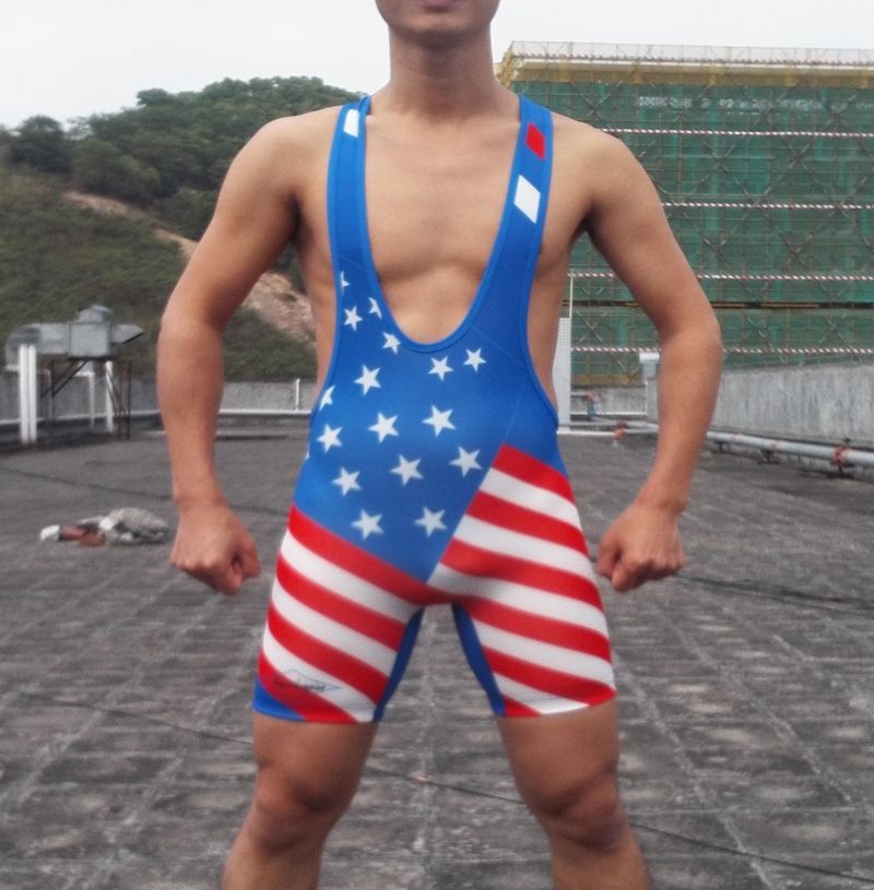 american flag wrestling singlet