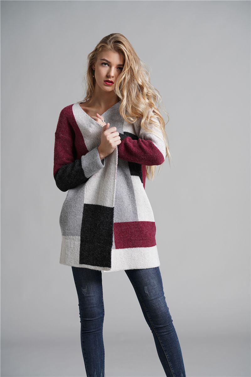 2020 Fashion Womens Long Cardigan Sweaters Oversized Striped Open Front Colorblock Loose Knit 
