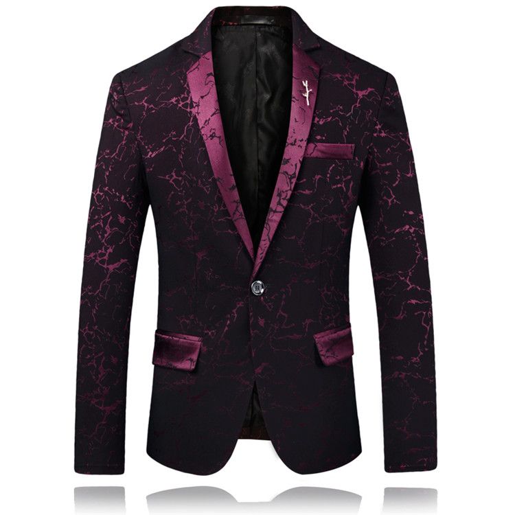 Acheter Blazers Hommes Robe Daffaires Haut De Gamme Dimpression De Mariage Groom Blazers Mode Costumes Simple Boutonnage Avec Nœud Slim Fit Party De
