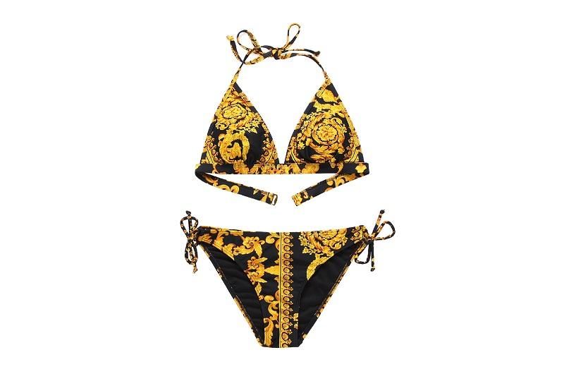 gold 2 piece swimsuit