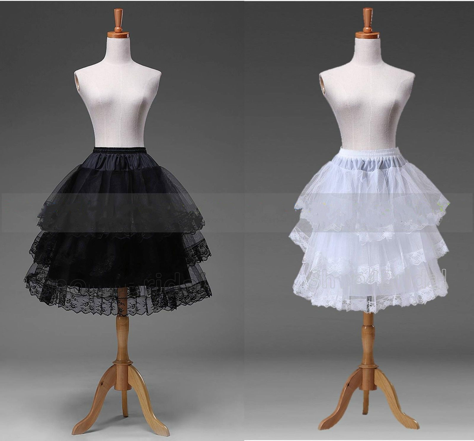5 Colors Tea Length Dress Silps Crinoline Petticoat Short Skirts TUTU UK Stock