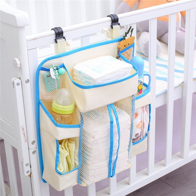 Portable Baby Bed Hanging Storage Bag Bedside Organizer Infant