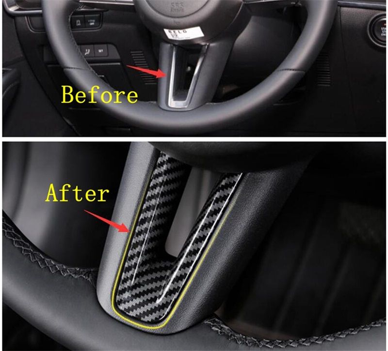 RED Carbon fiber ABS Dashboard Decorative Frame cover 1x For 2019 2020 Mazda 3