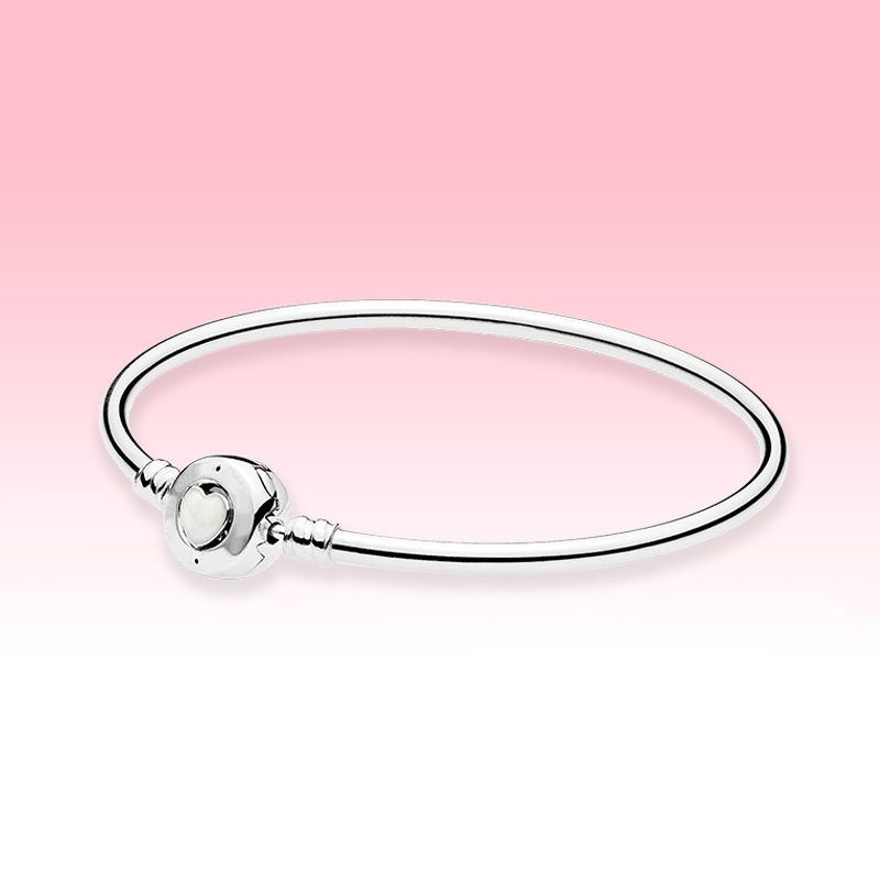 Heart Clasp Bangle Bracelet Women Girls 