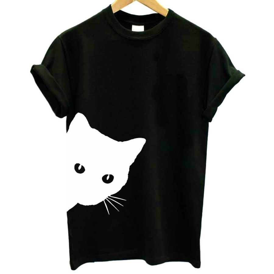 Funny Cartoon Cat T Shirts For Women Harajuku Cute T Shirt Fashion