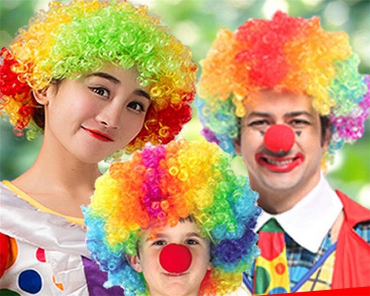 Parrucca riccia disco di Halloween Parrucche afro-afro Clown Bambino Costume adulto Fan Fan per capelli Parrucca riccia disco di Halloween Parrucche afro-afro Clown Bambino Costume adulto Fan Fan per capelli