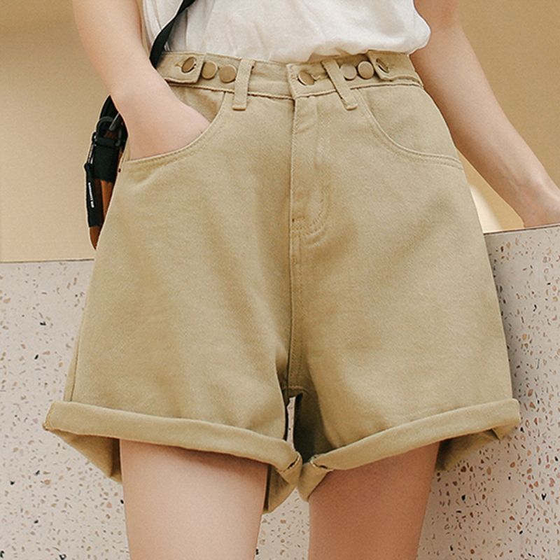 khaki denim shorts womens